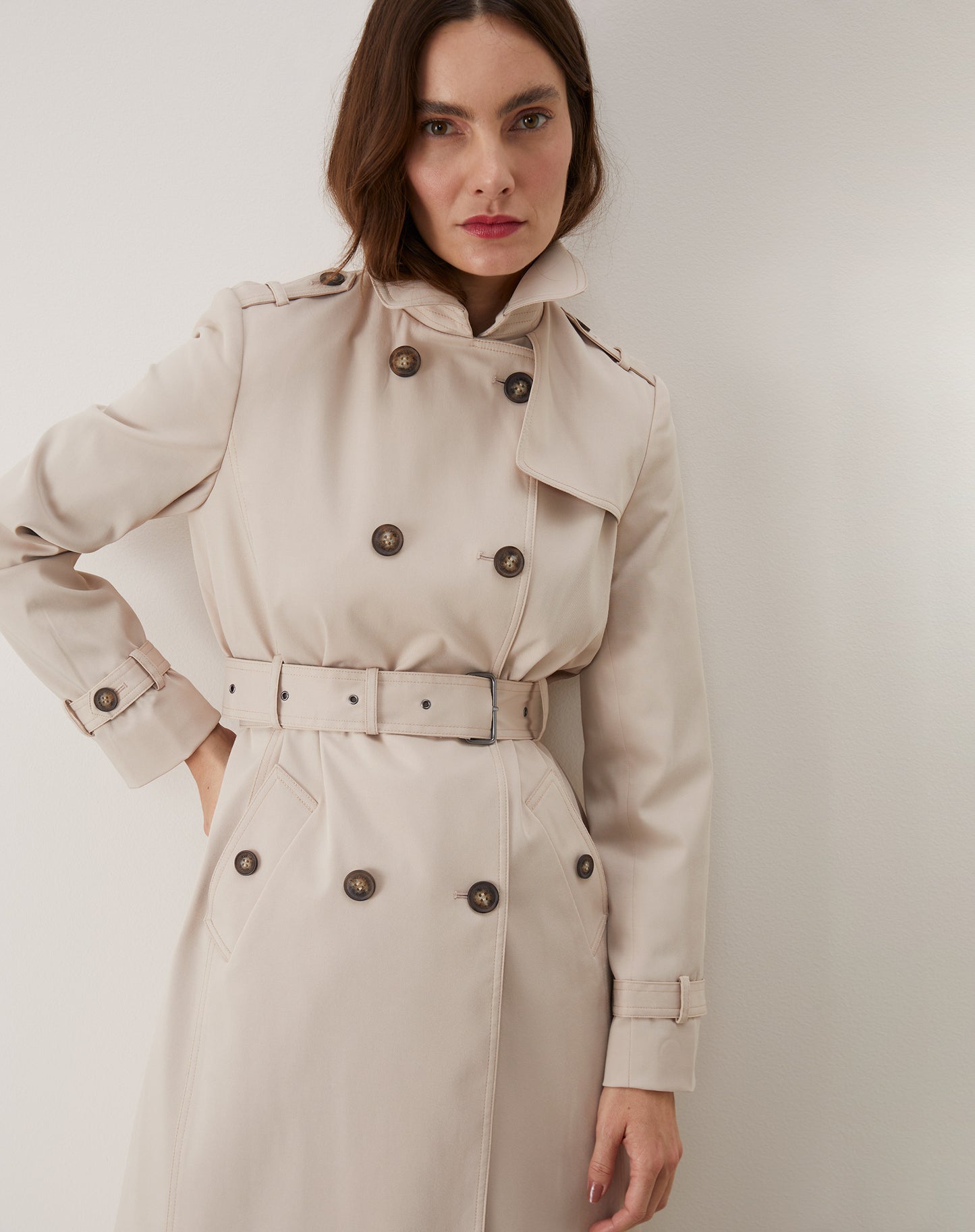Long-fit Trench Coat - Beige